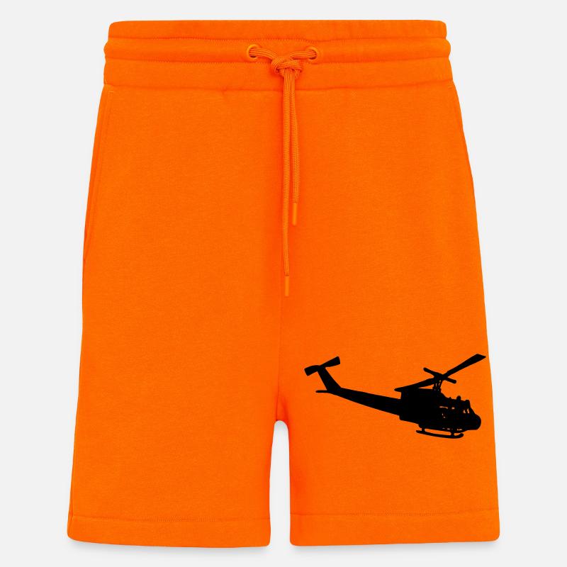 Silhouette de Bell UH-10 - Short bio décontracté fabriqué en UE - SUNSET ORANGE