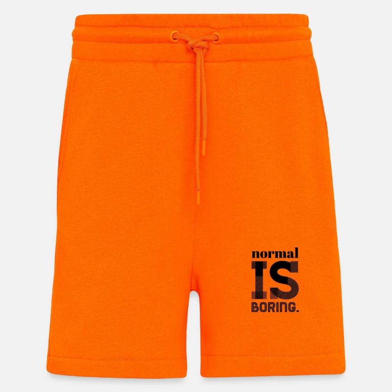 Normal, c’est ennuyeux – Déclaration : design - Short bio décontracté fabriqué en UE - SUNSET ORANGE
