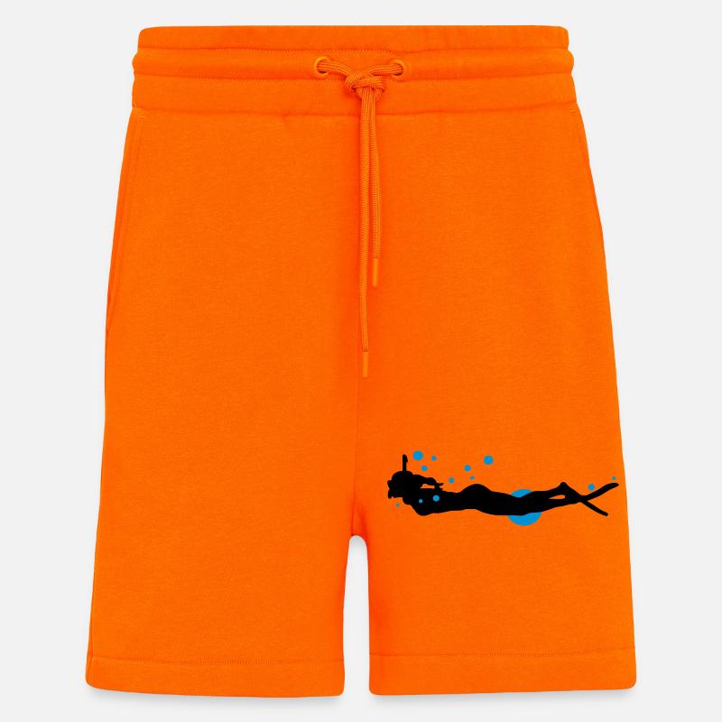 plongeur - Short bio décontracté fabriqué en UE - SUNSET ORANGE