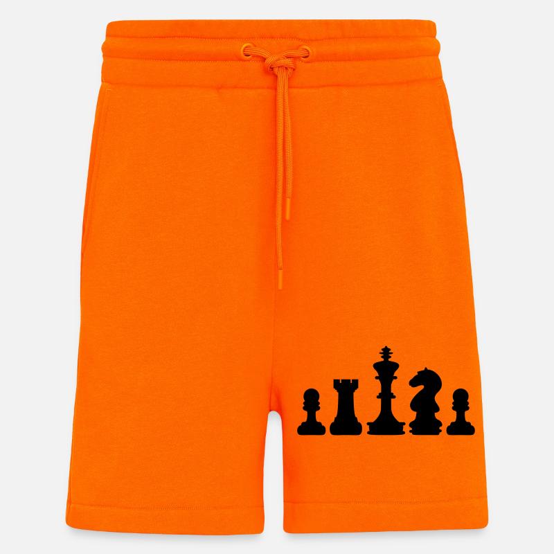 échecs - Short bio décontracté fabriqué en UE - SUNSET ORANGE