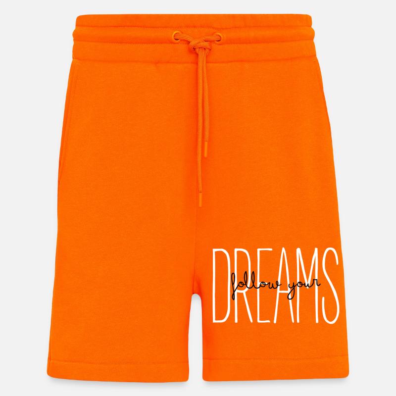 Devis Dreams Typographie - Short bio décontracté fabriqué en UE - SUNSET ORANGE