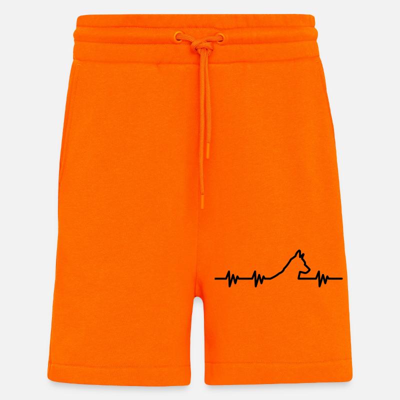 Battement de coeur pour les chiens - Short bio décontracté fabriqué en UE - SUNSET ORANGE