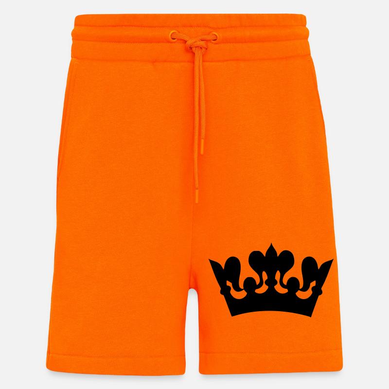 Image d’un dessin de couronne # - Short bio décontracté fabriqué en UE - SUNSET ORANGE