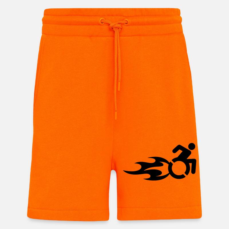 Rollstuhlfahrer mit Flammen # - Shorts - made by SPREAD - SUNSET ORANGE