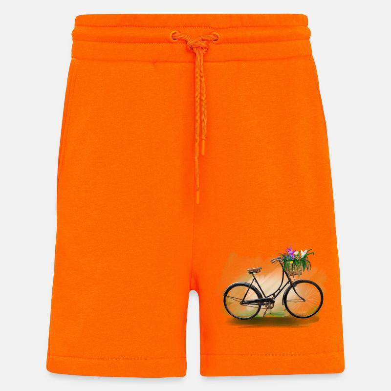 Blumenfahrrad mit Korb - Shorts - made by SPREAD - SUNSET ORANGE