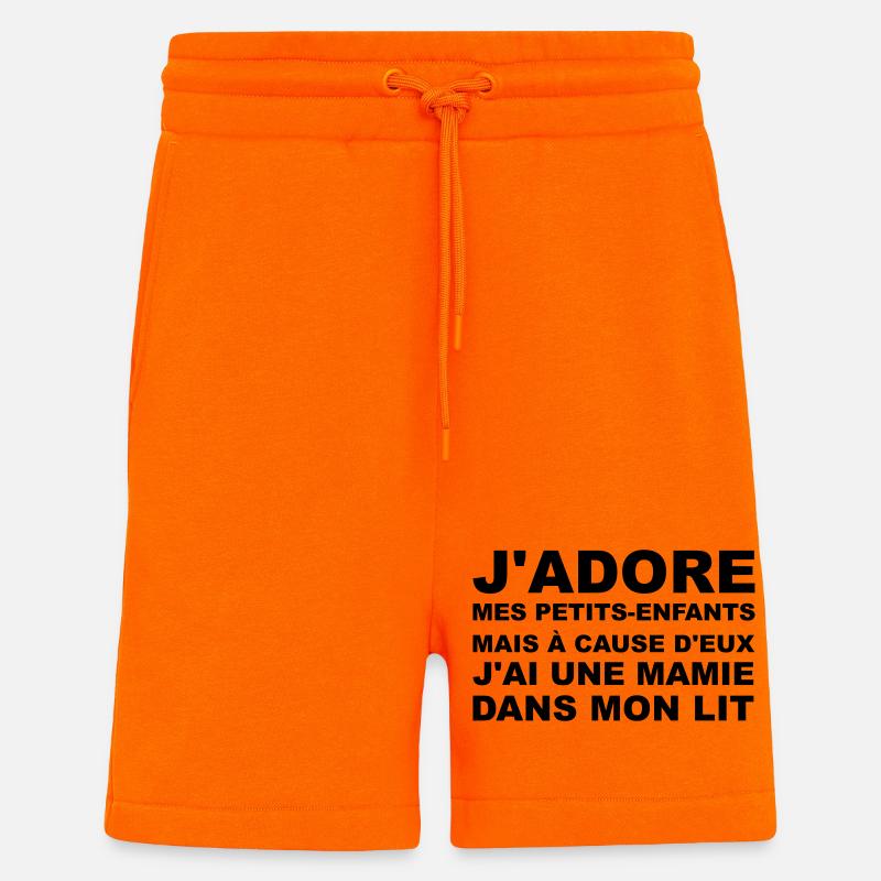 Mamie dans mon lit - Short bio décontracté fabriqué en UE - SUNSET ORANGE