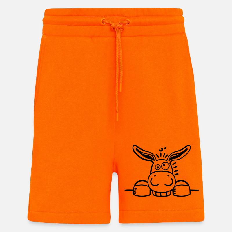 Neugieriger Esel - Shorts - made by SPREAD - SUNSET ORANGE