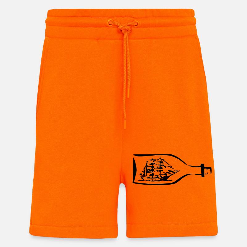 Schiff Flaschenschiff Seefahrt - Shorts - made by SPREAD - SUNSET ORANGE