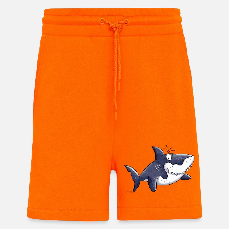 Requin comique - Short bio décontracté fabriqué en UE - SUNSET ORANGE