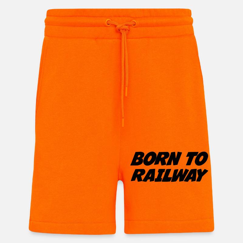 Cheminot / Chemin de fer / Train / Metro - Short bio décontracté fabriqué en UE - SUNSET ORANGE