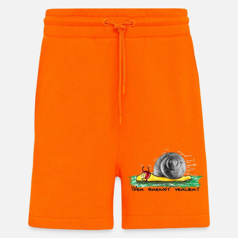 Qui ralentit perd - Short bio décontracté fabriqué en UE - SUNSET ORANGE