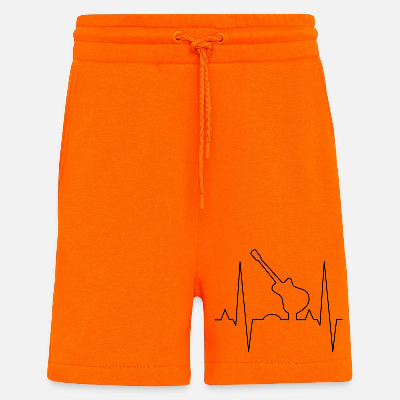 Conception d’impression de guitare - Short bio décontracté fabriqué en UE - SUNSET ORANGE