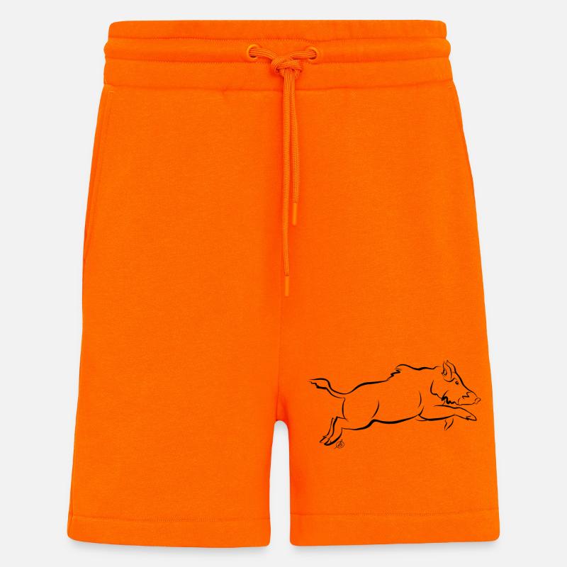 Wildschwein im Sprung - Shorts - made by SPREAD - SUNSET ORANGE