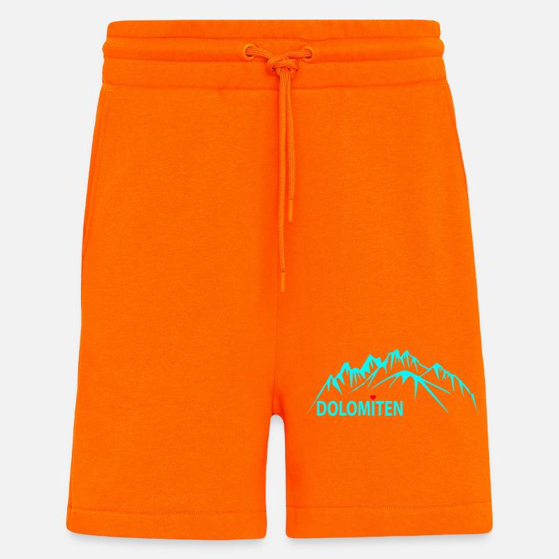 Dolomiten Bergpanorama Illustration - Shorts - made by SPREAD - SUNSET ORANGE