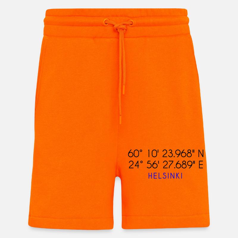 Helsinki coordinates - Shorts - made by SPREAD - SUNSET ORANGE