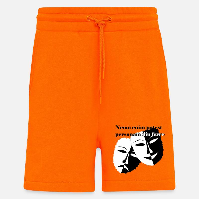 Latein Sprüche Masken Rom Geschenkidee witzig - Shorts - made by SPREAD - SUNSET ORANGE