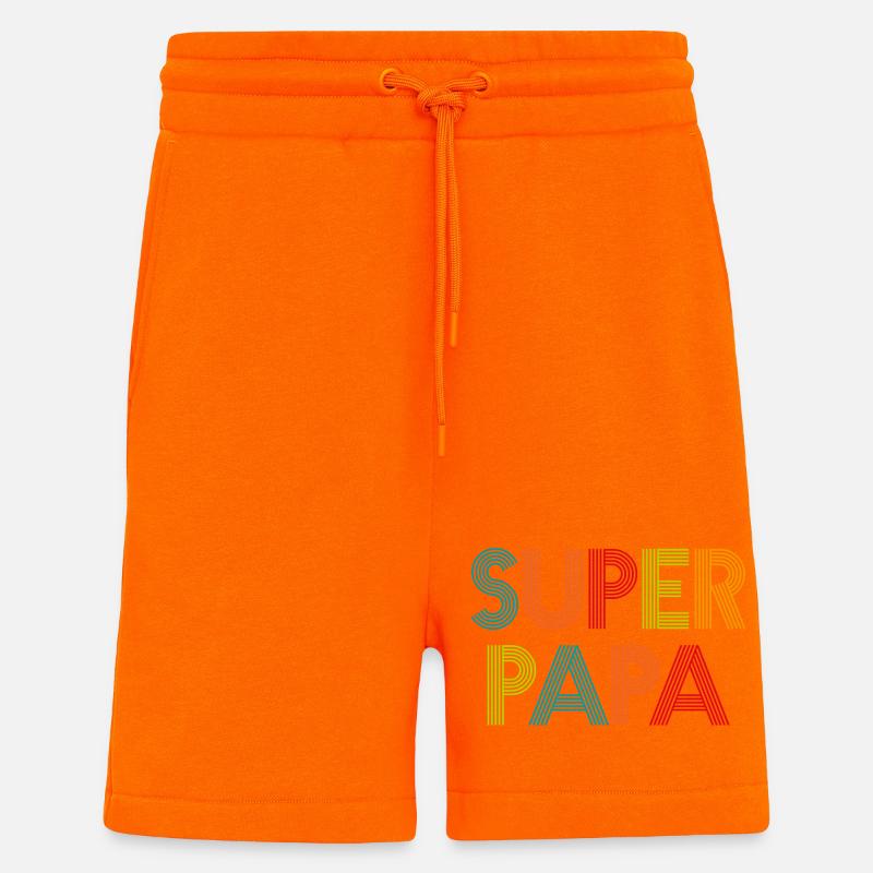 Super papa groovy - Short bio décontracté fabriqué en UE - SUNSET ORANGE