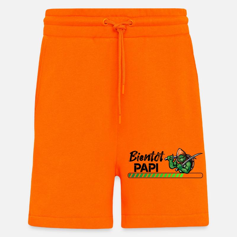 Bientôt papi ninja - Short bio décontracté fabriqué en UE - SUNSET ORANGE