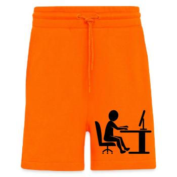Travail de bureau Icon / noir et blanc - Short bio décontracté fabriqué en UE - SUNSET ORANGE - Devant