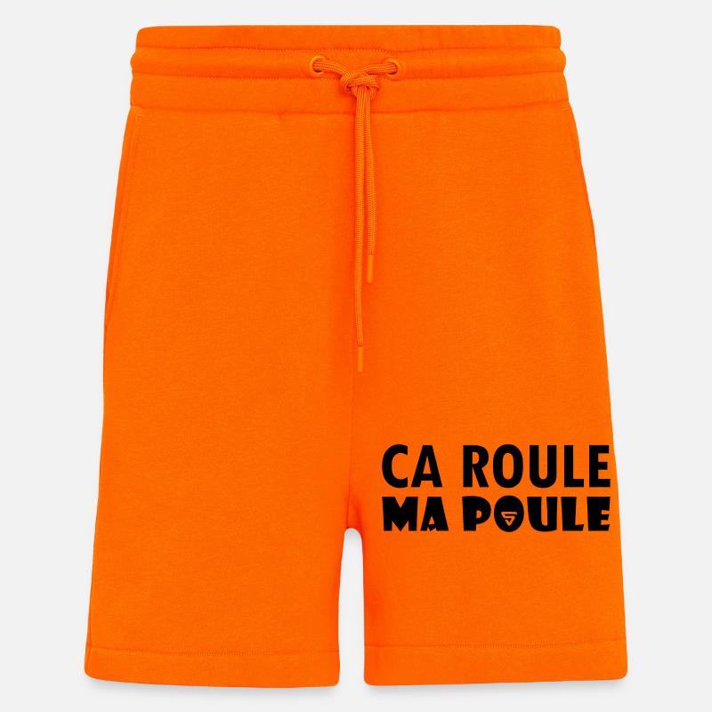 Ca roule ma poule - Short bio décontracté fabriqué en UE - SUNSET ORANGE
