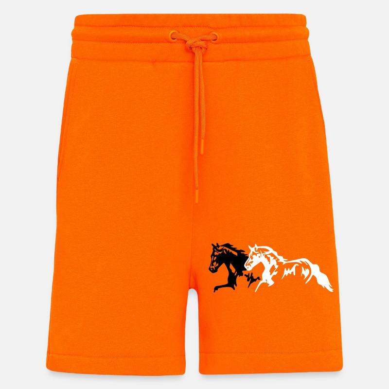 Horses stallion - mare - foal - Shorts - made by SPREAD - SUNSET ORANGE