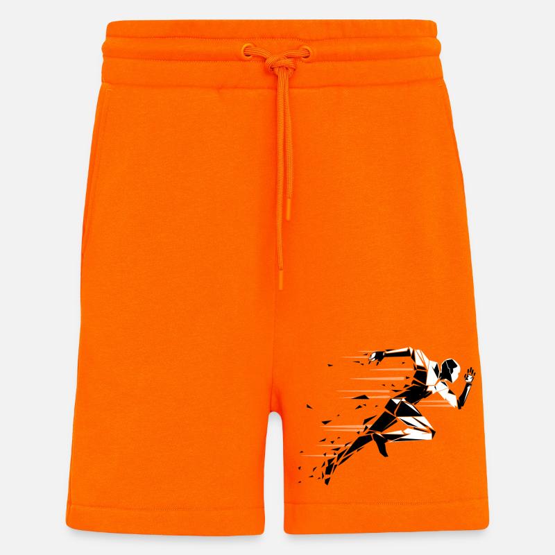 running man noir et blanc - Short bio décontracté fabriqué en UE - SUNSET ORANGE