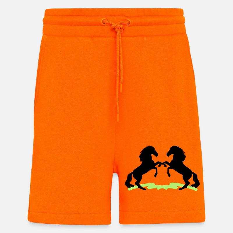 Chevaux - Short bio décontracté fabriqué en UE - SUNSET ORANGE