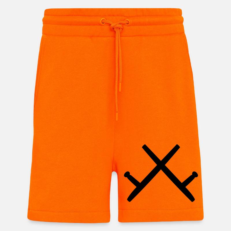 Kobudo two Tonfa's shadow image - Shorts - made by SPREAD - SUNSET ORANGE