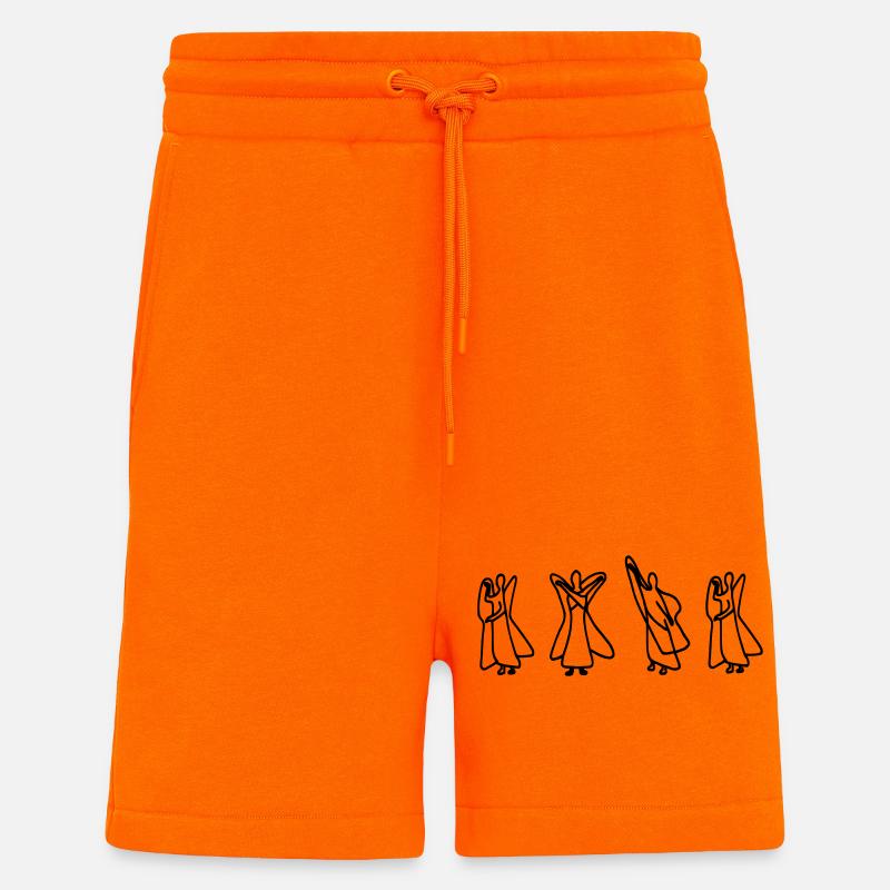 Lettres Waldorf « NON » - Short bio décontracté fabriqué en UE - SUNSET ORANGE