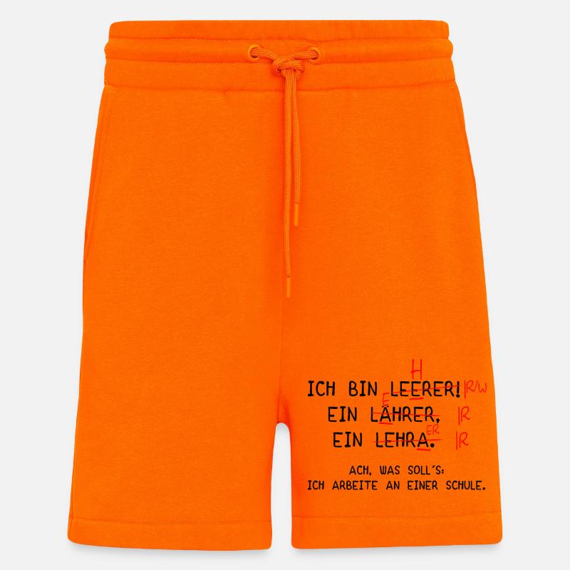 Ich bin Lehrer! (schwarz) - Shorts - made by SPREAD - SUNSET ORANGE