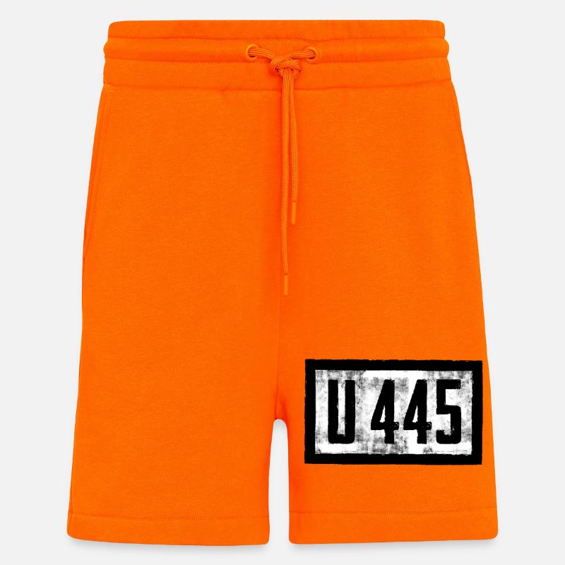 U-Boot Design mit U 445 Schrift - Shorts - made by SPREAD - SUNSET ORANGE