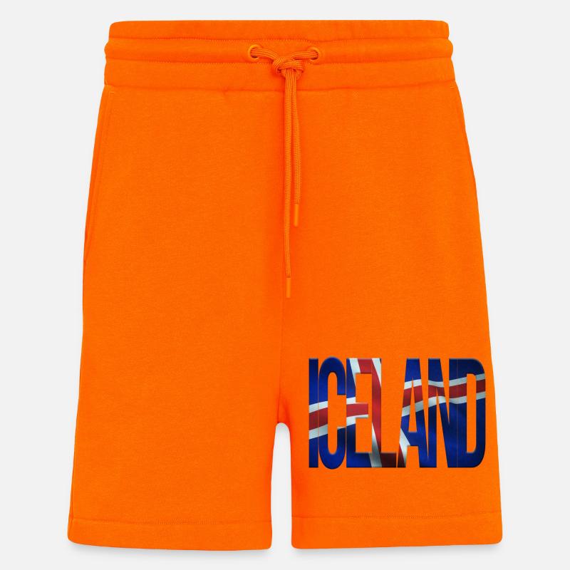 Iceland design with flag pattern - Shorts - made by SPREAD - SUNSET ORANGE