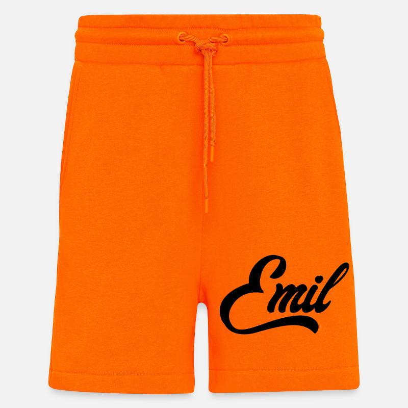 Emil Name Schwarz - Shorts - made by SPREAD - SUNSET ORANGE