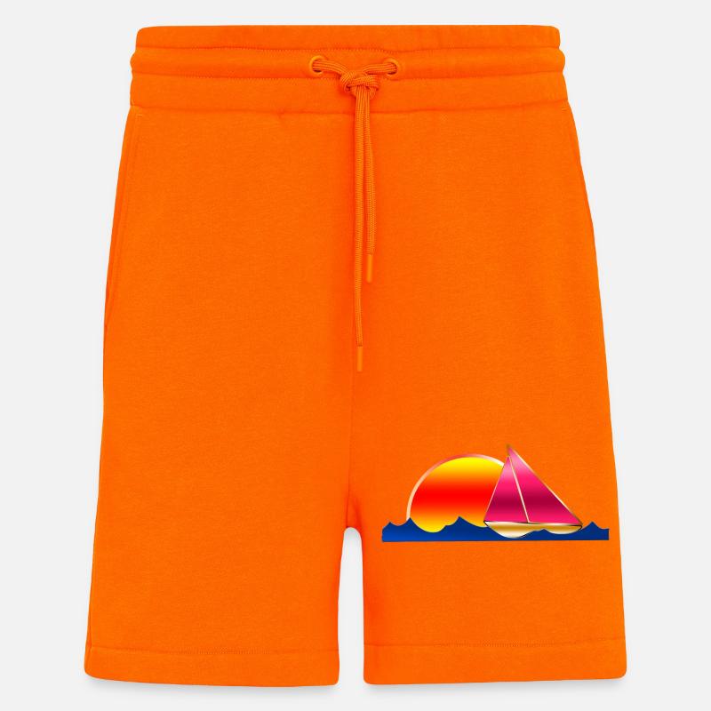 Sailing Yacht Sea Sun - Short bio décontracté fabriqué en UE - SUNSET ORANGE