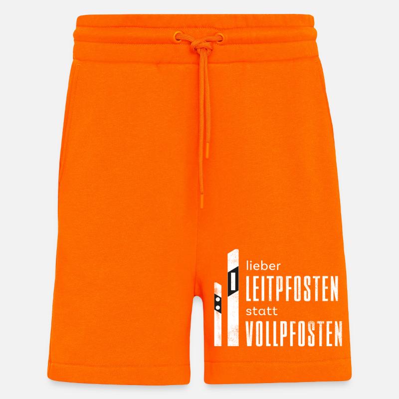 Leitpfosten - Vollpfosten - Straßenbau - Shorts - made by SPREAD - SUNSET ORANGE
