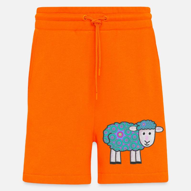 Spiral Sheep Pattern - Shorts - made by SPREAD - SUNSET ORANGE