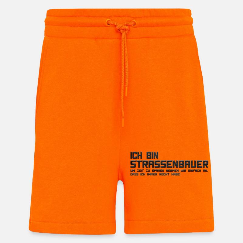 Ich bin Straßenbauer - Shorts - made by SPREAD - SUNSET ORANGE
