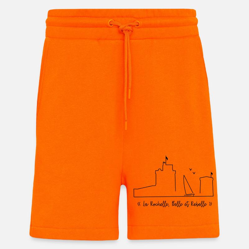 La Rochelle beige/jaune - by Nicolas Poitevin - Short bio décontracté fabriqué en UE - SUNSET ORANGE
