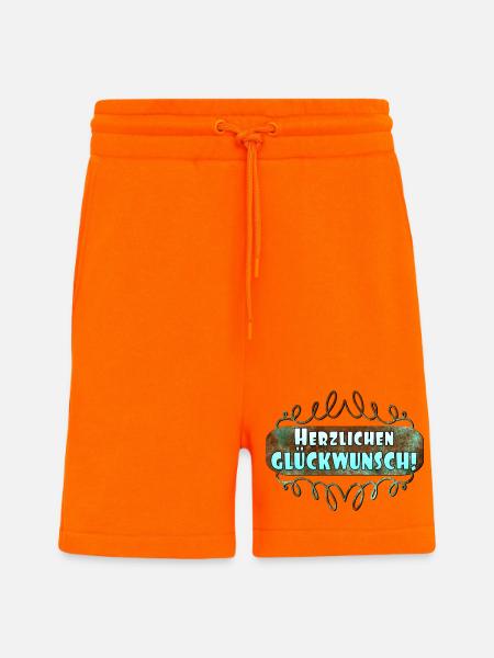 Herzlichen Glückwunsch GRATULATION GRUß - Shorts - made by SPREAD - SUNSET ORANGE