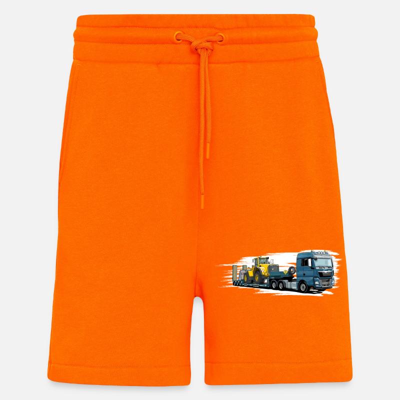 Low-loader with wheel loader - Shorts - made by SPREAD - SUNSET ORANGE