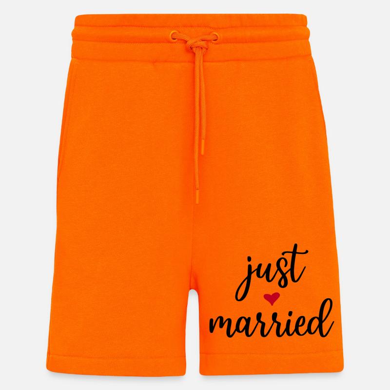 Just Married Geschenkidee - Shorts - made by SPREAD - SUNSET ORANGE