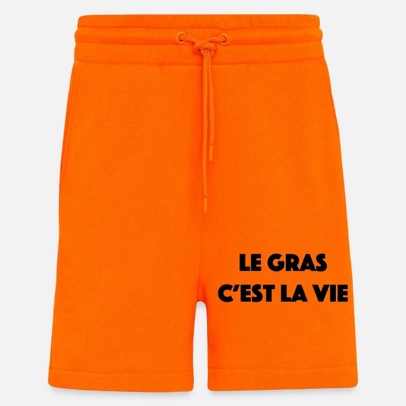 le gras c est la vie - Short bio décontracté fabriqué en UE - SUNSET ORANGE