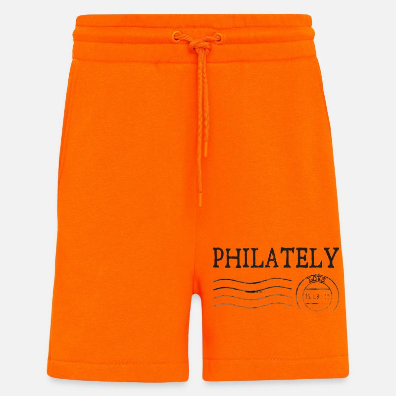 Philatélie - Short bio décontracté fabriqué en UE - SUNSET ORANGE