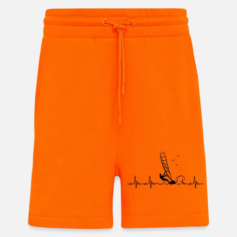 Windsurfing Heartbeat with Windsurfer Pulse - Shorts - made by SPREAD - SUNSET ORANGE