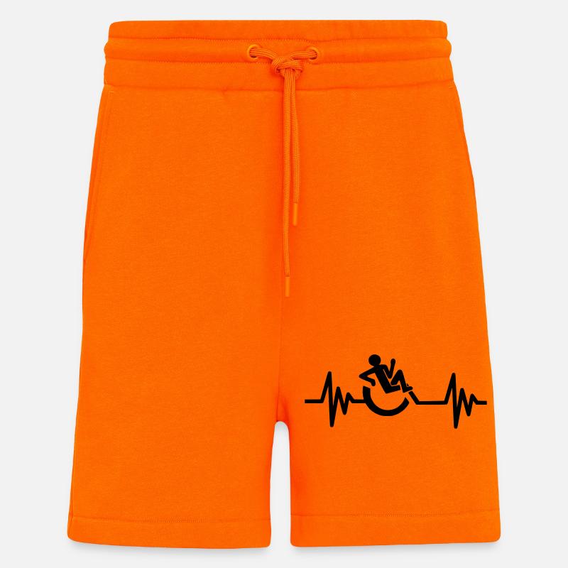 Bild: Rollstuhl, Herzschlag, entspannt # - Shorts - made by SPREAD - SUNSET ORANGE