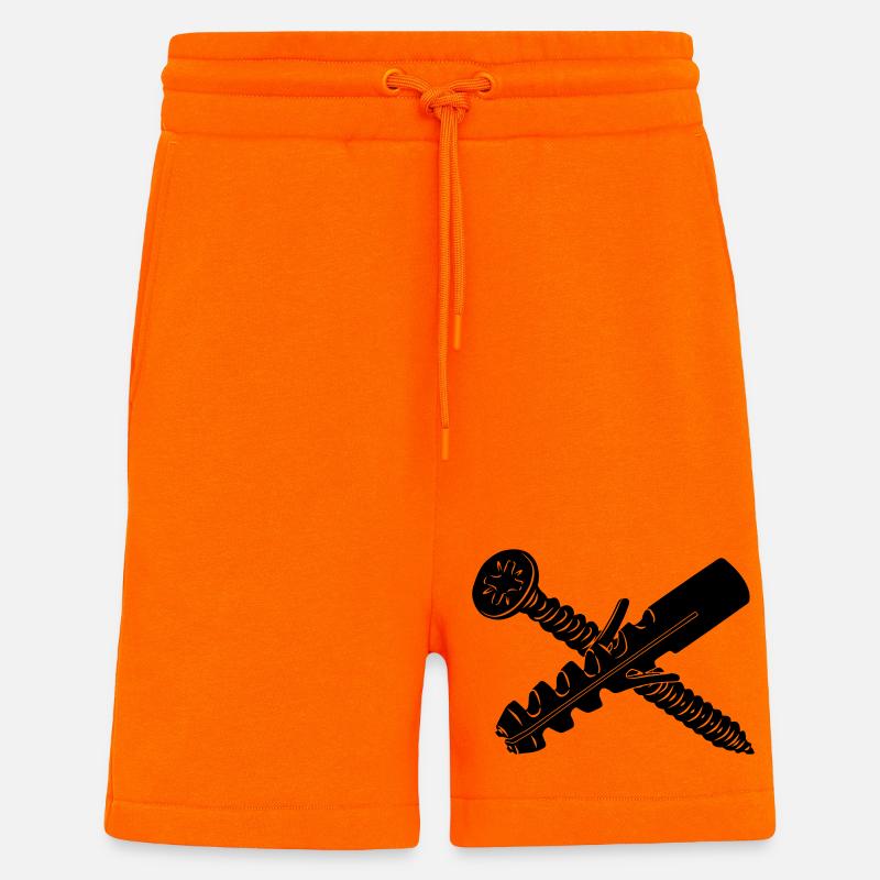 Vis et bouchon pour mur - Short bio décontracté fabriqué en UE - SUNSET ORANGE