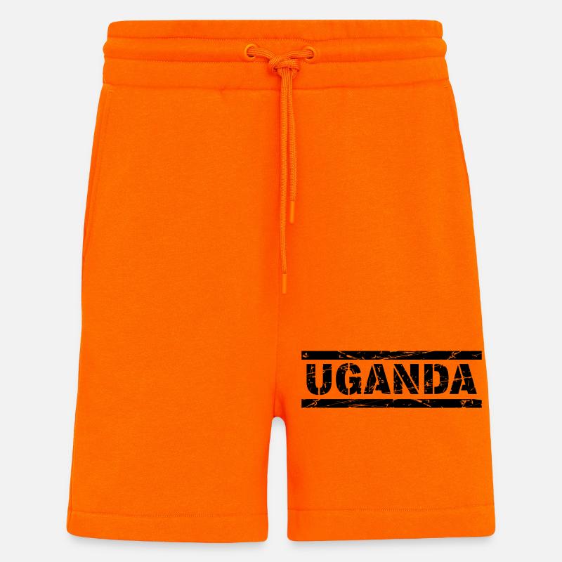 Ouganda - Short bio décontracté fabriqué en UE - SUNSET ORANGE