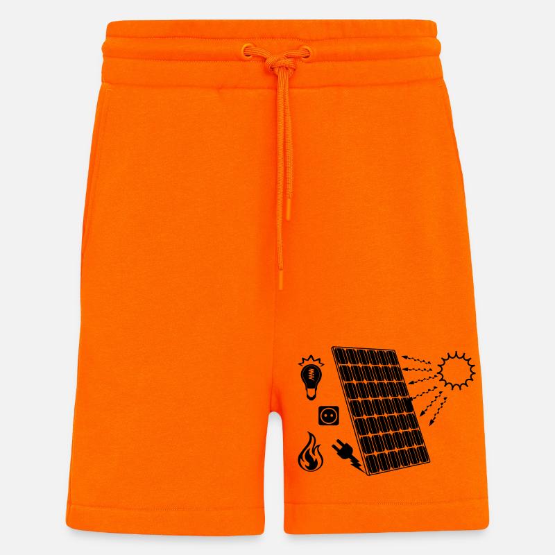 Panneau solaire à énergie solaire - Short bio décontracté fabriqué en UE - SUNSET ORANGE