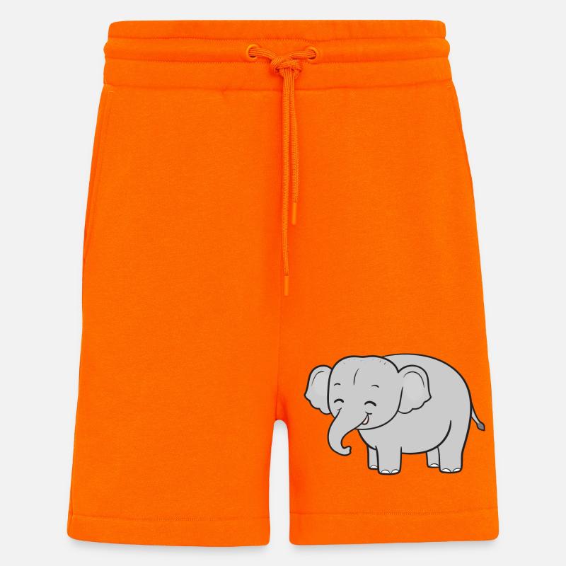 Éléphants éléphants - Short bio décontracté fabriqué en UE - SUNSET ORANGE
