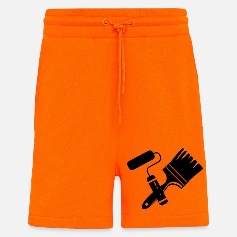 Tool Painter Walze und Pinsel Logo - Shorts - made by SPREAD - SUNSET ORANGE